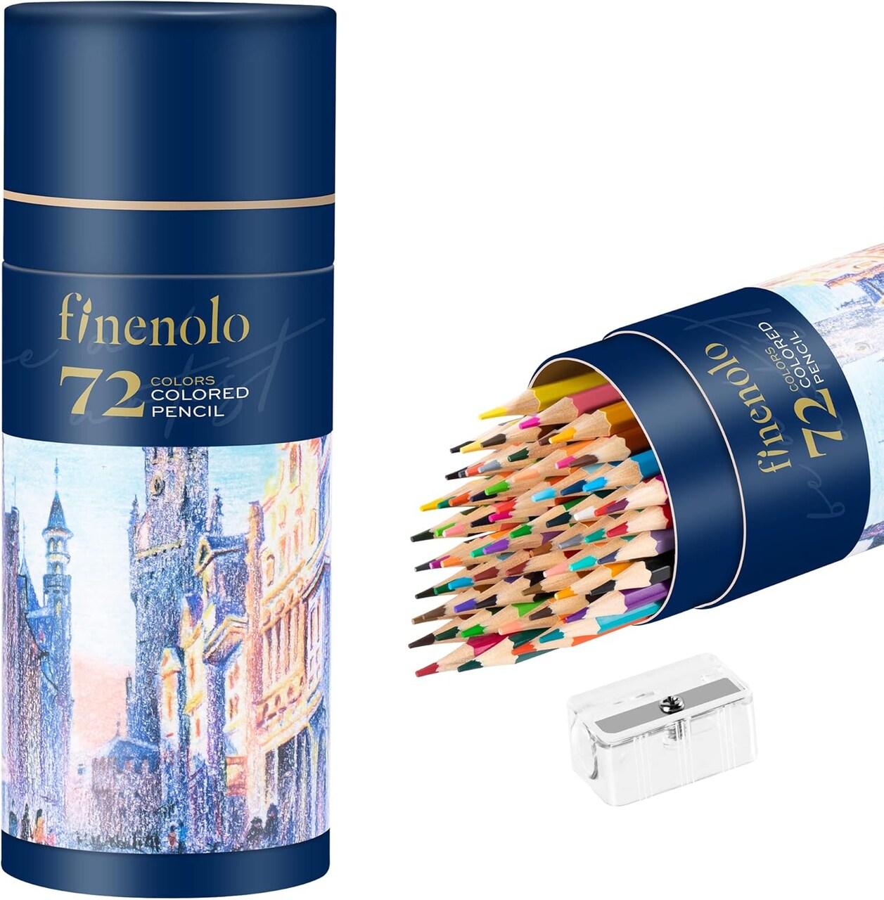 72-Color Colored Pencil Set, Soft Oil-Based Cores with Storage Tube & Sharpener, Art Coloring Pencils for Drawing, Sketching & Adult Coloring